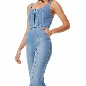 Alice + Olivia Chels Denim Corset Jumpsuit